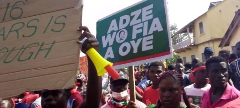 NDC sympathizers in Essikado-Ketan demonstrate against polls results