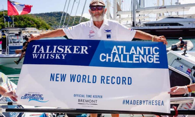 Grandfather becomes oldest person to row 3,000 miles solo across Atlantic