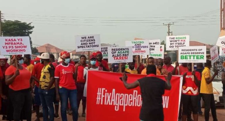 FixAgapeRoadsNow demo: ‘We deserve better; too many promises, no action’ – Protesters