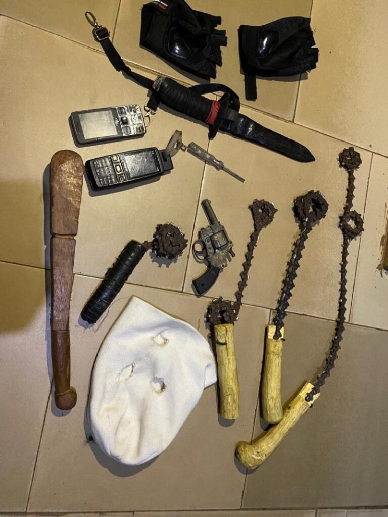 Three arrested for unlawful possession of firearm, other implements