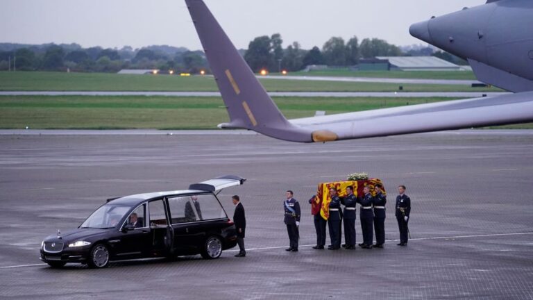 RAF plane carrying Queen Elizabeth’s coffin sets all-time flight tracking record